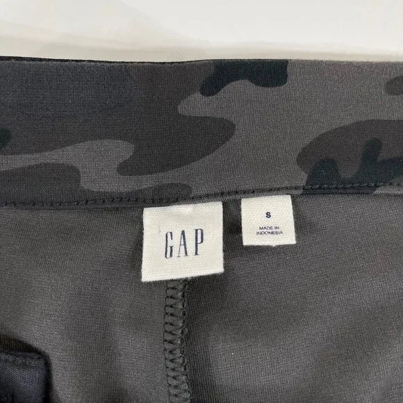 GAP Black/Gray Camo Side Zip Stretch Ankle Ponte Pants Size Small - Picture 6 of 8